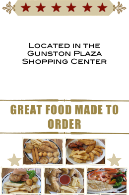 ￼



Located in the 
Gunston Plaza
Shopping Center


￼
Great food made to order
￼
￼￼￼￼
￼￼￼